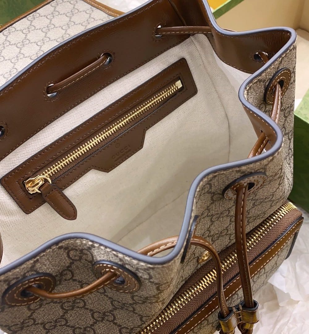 1:1 Replica Gucci Backpack With Interlocking G Brown For Women, Women's Bags 11.8in/30cm GG ‎