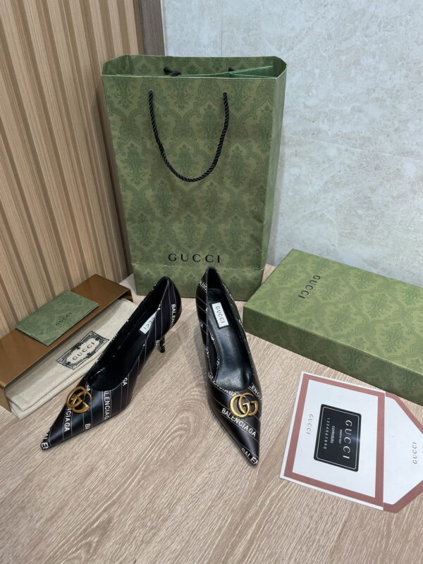 Gucci Balenciaga The Hacker Project Square Knife Pump Black For Women GG