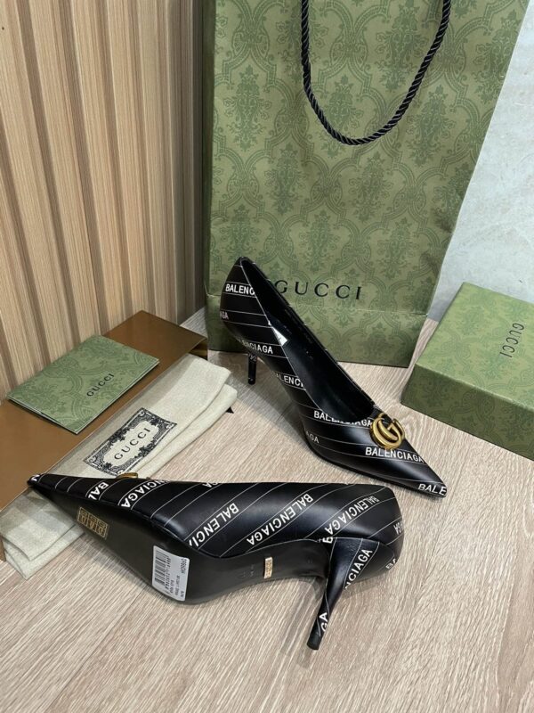 Gucci Balenciaga The Hacker Project Square Knife Pump Black For Women GG