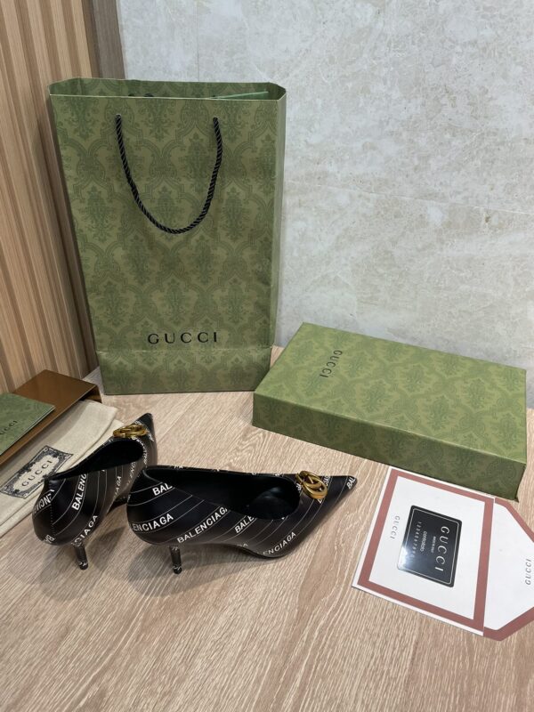 Gucci Balenciaga The Hacker Project Square Knife Pump Black For Women GG