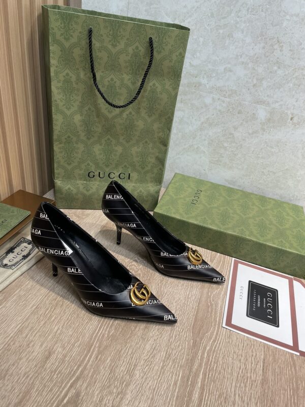 Gucci Balenciaga The Hacker Project Square Knife Pump Black For Women GG