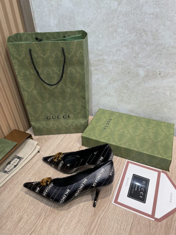 Gucci Balenciaga The Hacker Project Square Knife Pump Black For Women GG
