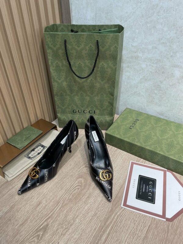 Gucci Balenciaga The Hacker Project Square Knife Pump Black For Women GG