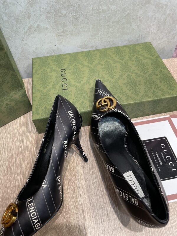Gucci Balenciaga The Hacker Project Square Knife Pump Black For Women GG
