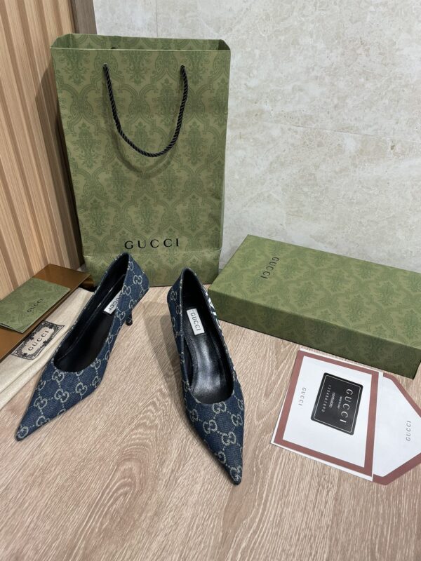 Gucci Balenciaga The Hacker Project Square Knife Pump Blue For Women GG