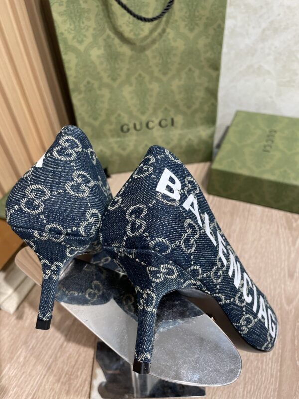 Gucci Balenciaga The Hacker Project Square Knife Pump Blue For Women GG
