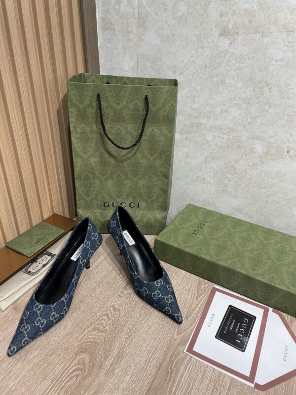 Gucci Balenciaga The Hacker Project Square Knife Pump Blue For Women GG