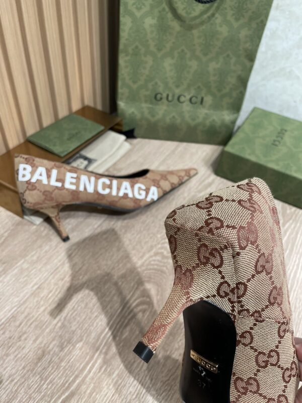 Gucci Balenciaga The Hacker Project Square Knife Pump Brown For Women GG