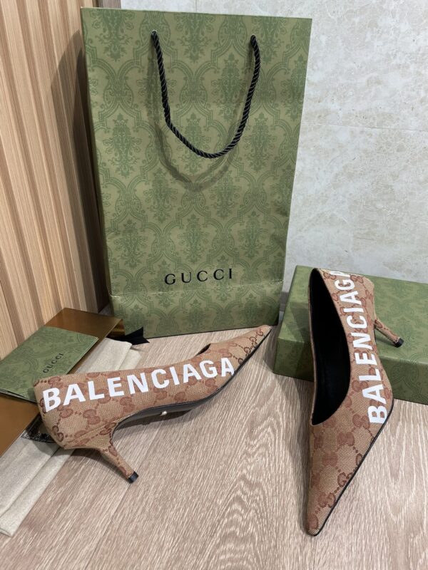 Gucci Balenciaga The Hacker Project Square Knife Pump Brown For Women GG