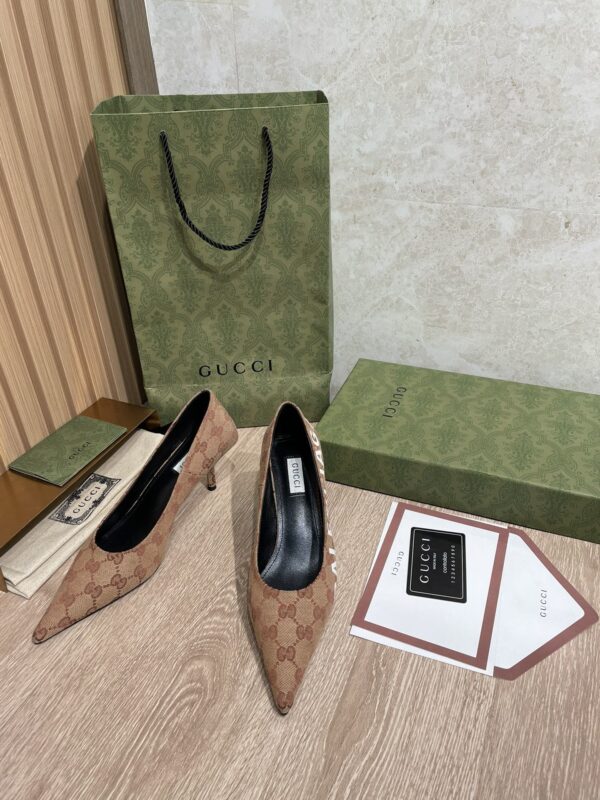 Gucci Balenciaga The Hacker Project Square Knife Pump Brown For Women GG