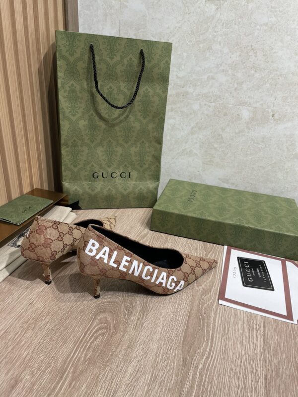 Gucci Balenciaga The Hacker Project Square Knife Pump Brown For Women GG