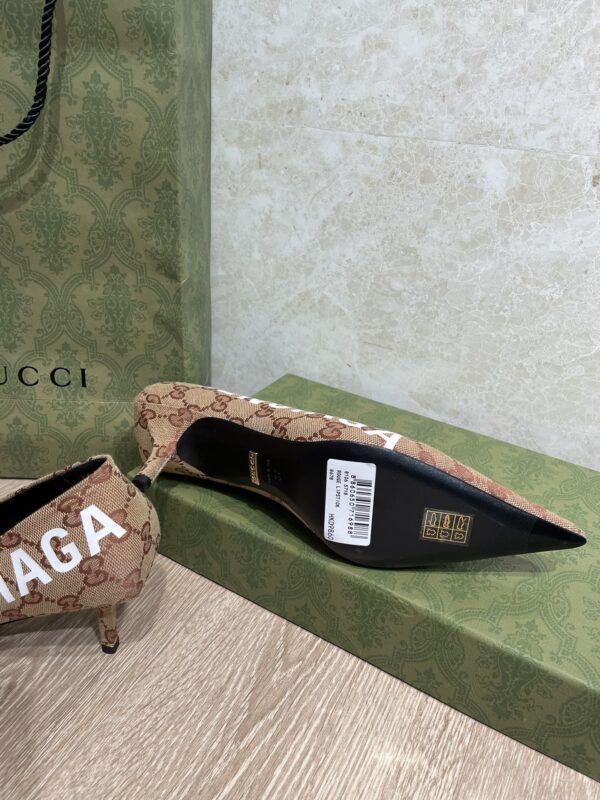 Gucci Balenciaga The Hacker Project Square Knife Pump Brown For Women GG
