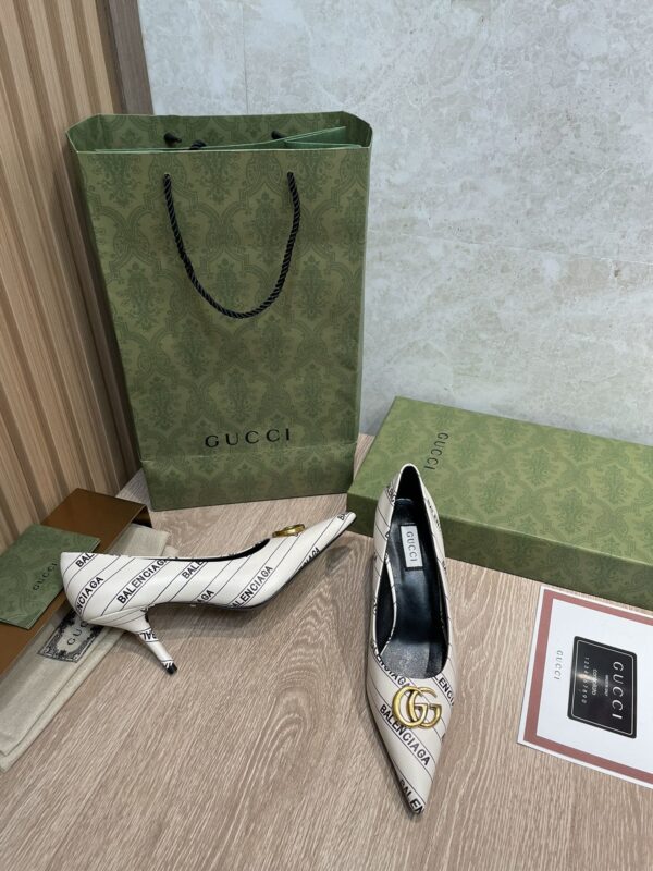 Gucci Balenciaga The Hacker Project Square Knife Pump White For Women GG