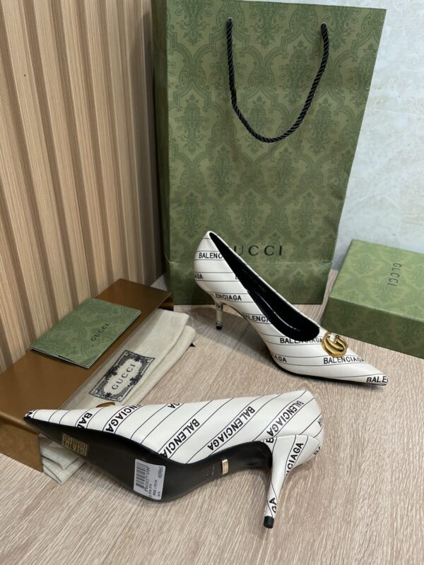 Gucci Balenciaga The Hacker Project Square Knife Pump White For Women GG