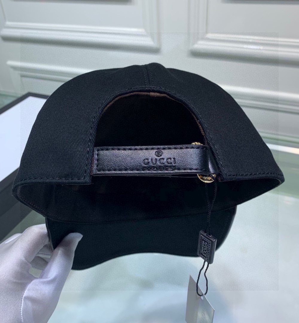 Gucci Bambi Embroidered Baseball Hat Balck GG Hat