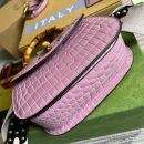 1:1 Replica Gucci Bamboo 1947 Crocodile Top Handle Bag Pink For Women, Women's Bags 10.2in/26cm GG