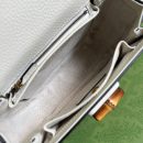 1:1 Replica Gucci Bamboo 1947 Medium  Top Handle Bag White For Women, Women's Bags 10.2in/26cm GG