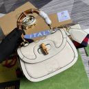 1:1 Replica Gucci Bamboo 1947 Medium  Top Handle Bag White For Women, Women's Bags 10.2in/26cm GG