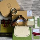 1:1 Replica Gucci Bamboo 1947 Medium  Top Handle Bag White For Women, Women's Bags 10.2in/26cm GG