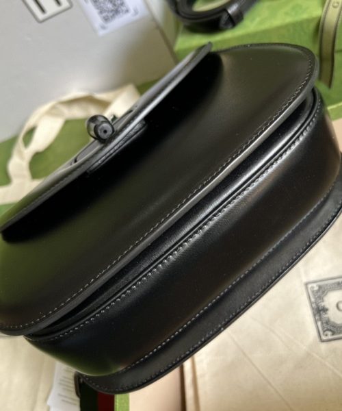 1:1 Replica Gucci Bamboo 1947 Small Top Handle Bag Black  For Women 8.3in/21cm GG 675797 10ODP 1060