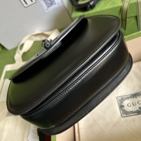 1:1 Replica Gucci Bamboo 1947 Small Top Handle Bag Black  For Women 8.3in/21cm GG 675797 10ODP 1060