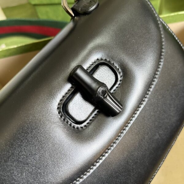 1:1 Replica Gucci Bamboo 1947 Small Top Handle Bag Black  For Women 8.3in/21cm GG 675797 10ODP 1060