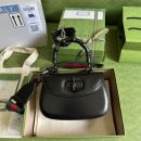1:1 Replica Gucci Bamboo 1947 Small Top Handle Bag Black  For Women 8.3in/21cm GG 675797 10ODP 1060