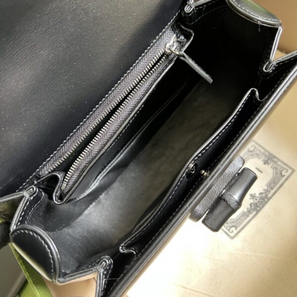 1:1 Replica Gucci Bamboo 1947 Small Top Handle Bag Black  For Women 8.3in/21cm GG 675797 10ODP 1060