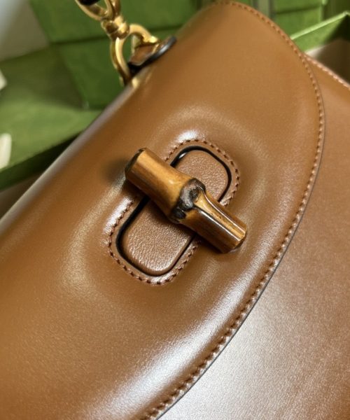 1:1 Replica Gucci Bamboo 1947 Small Top Handle Bag Cuir  For Women 8,3in/21cm 675797 10ODT 2579