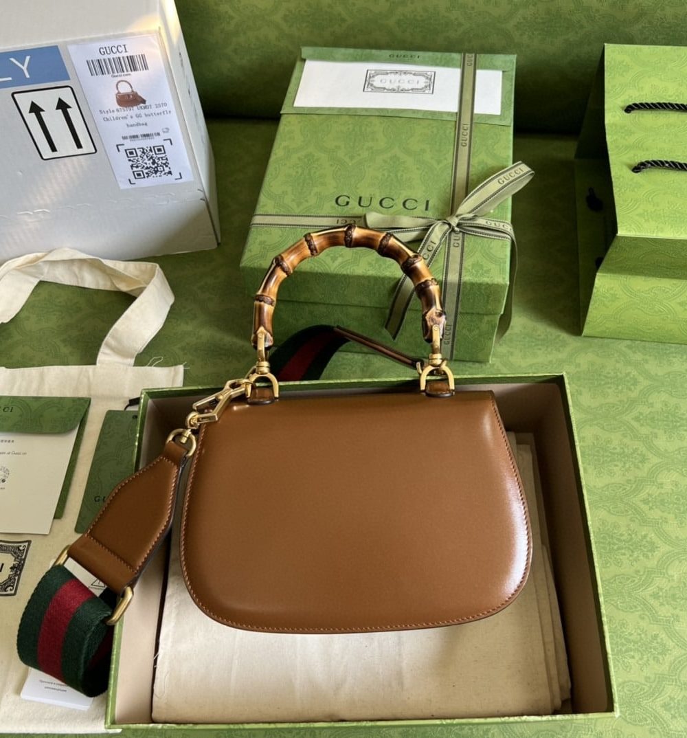 1:1 Replica Gucci Bamboo 1947 Small Top Handle Bag Cuir  For Women 8,3in/21cm 675797 10ODT 2579