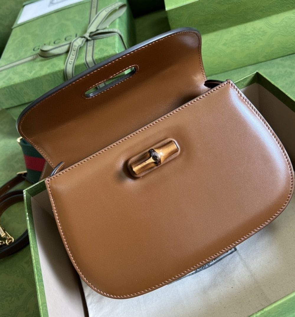 1:1 Replica Gucci Bamboo 1947 Small Top Handle Bag Cuir  For Women 8,3in/21cm 675797 10ODT 2579