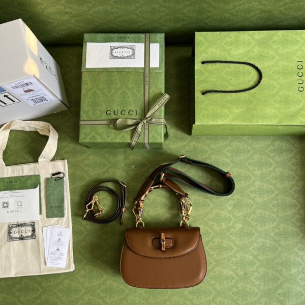 1:1 Replica Gucci Bamboo 1947 Small Top Handle Bag Cuir  For Women 8,3in/21cm 675797 10ODT 2579
