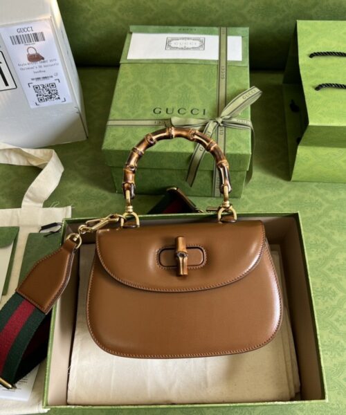 1:1 Replica Gucci Bamboo 1947 Small Top Handle Bag Cuir  For Women 8,3in/21cm 675797 10ODT 2579