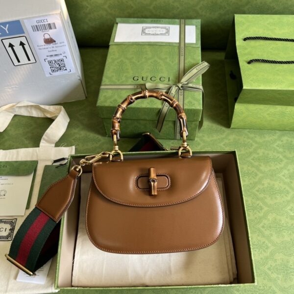 1:1 Replica Gucci Bamboo 1947 Small Top Handle Bag Cuir  For Women 8,3in/21cm 675797 10ODT 2579