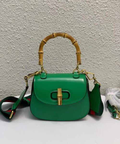 1:1 Replica Gucci Bamboo 1947 Small Top Handle Bag Green  For Women 6.7in/17cm GG 675797 10ODT 3384