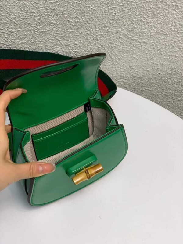 1:1 Replica Gucci Bamboo 1947 Small Top Handle Bag Green  For Women 6.7in/17cm GG 675797 10ODT 3384