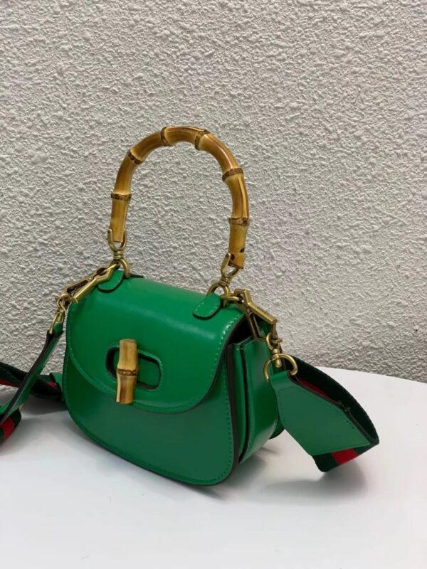 1:1 Replica Gucci Bamboo 1947 Small Top Handle Bag Green  For Women 6.7in/17cm GG 675797 10ODT 3384