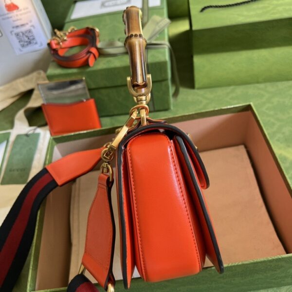 1:1 Replica Gucci Bamboo 1947 Small Top Handle Bag Orange  For Women 8.3in/21cm ‎GG 675797 10ODT 7768