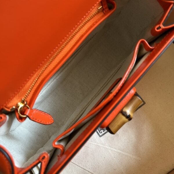 1:1 Replica Gucci Bamboo 1947 Small Top Handle Bag Orange  For Women 8.3in/21cm ‎GG 675797 10ODT 7768