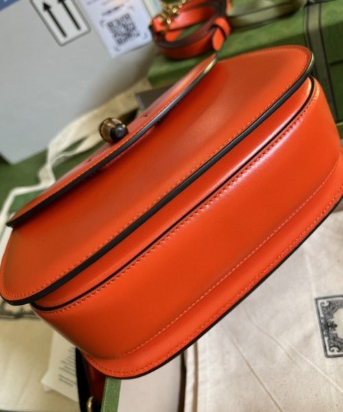 1:1 Replica Gucci Bamboo 1947 Small Top Handle Bag Orange  For Women 8.3in/21cm ‎GG 675797 10ODT 7768