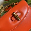 1:1 Replica Gucci Bamboo 1947 Small Top Handle Bag Orange  For Women 8.3in/21cm ‎GG 675797 10ODT 7768