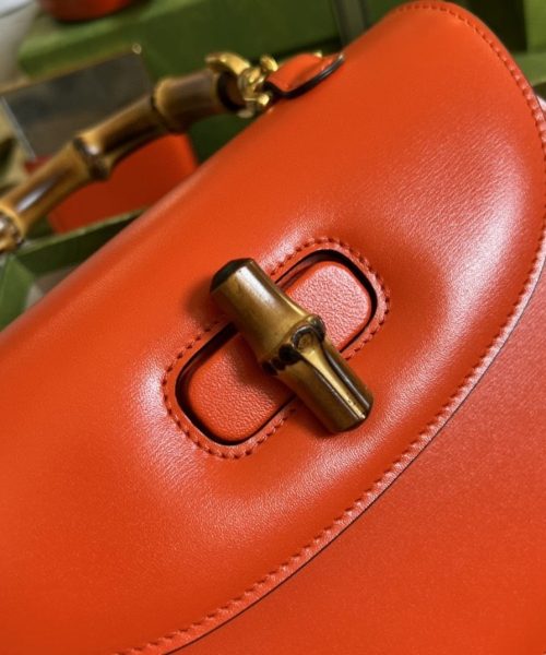 1:1 Replica Gucci Bamboo 1947 Small Top Handle Bag Orange  For Women 8.3in/21cm ‎GG 675797 10ODT 7768