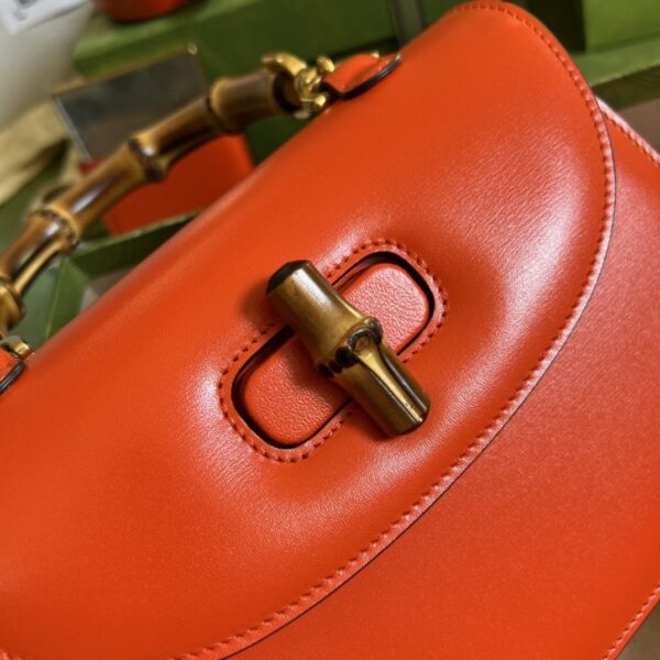 1:1 Replica Gucci Bamboo 1947 Small Top Handle Bag Orange  For Women 8.3in/21cm ‎GG 675797 10ODT 7768