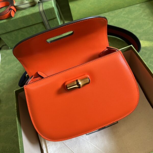 1:1 Replica Gucci Bamboo 1947 Small Top Handle Bag Orange  For Women 8.3in/21cm ‎GG 675797 10ODT 7768