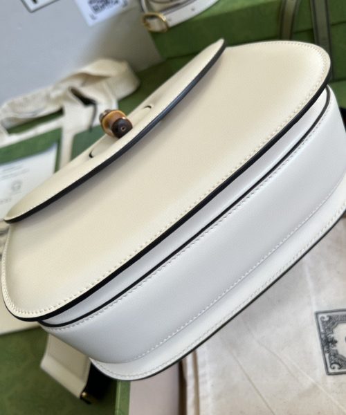 1:1 Replica Gucci Bamboo 1947 Small Top Handle Bag White For Women 8.3in/21cm GG 675797 10ODT 8454