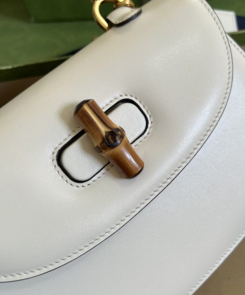 1:1 Replica Gucci Bamboo 1947 Small Top Handle Bag White For Women 8.3in/21cm GG 675797 10ODT 8454