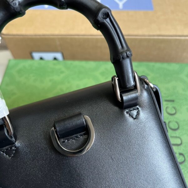 1:1 Replica Gucci Bamboo Mini Handbag Black For Women, Women's Bags 6.2in/16cm GG