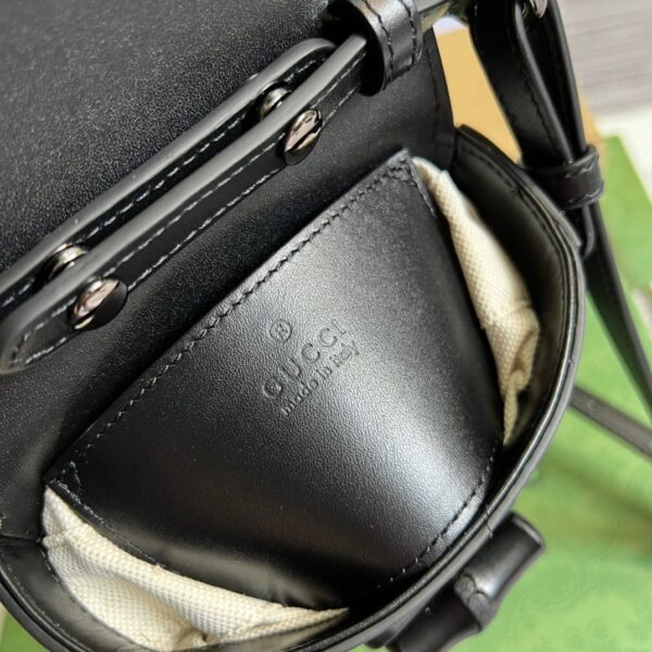 1:1 Replica Gucci Bamboo Mini Handbag Black For Women, Women's Bags 6.2in/16cm GG