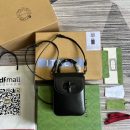 1:1 Replica Gucci Bamboo Mini Handbag Black For Women, Women's Bags 6.2in/16cm GG