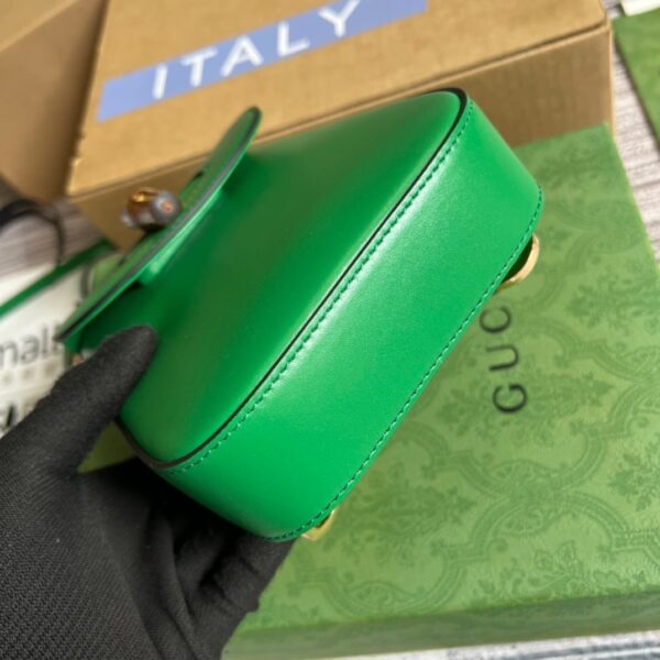 1:1 Replica Gucci Bamboo Mini Handbag Green For Women, Women's Bags 6.2in/16cm GG